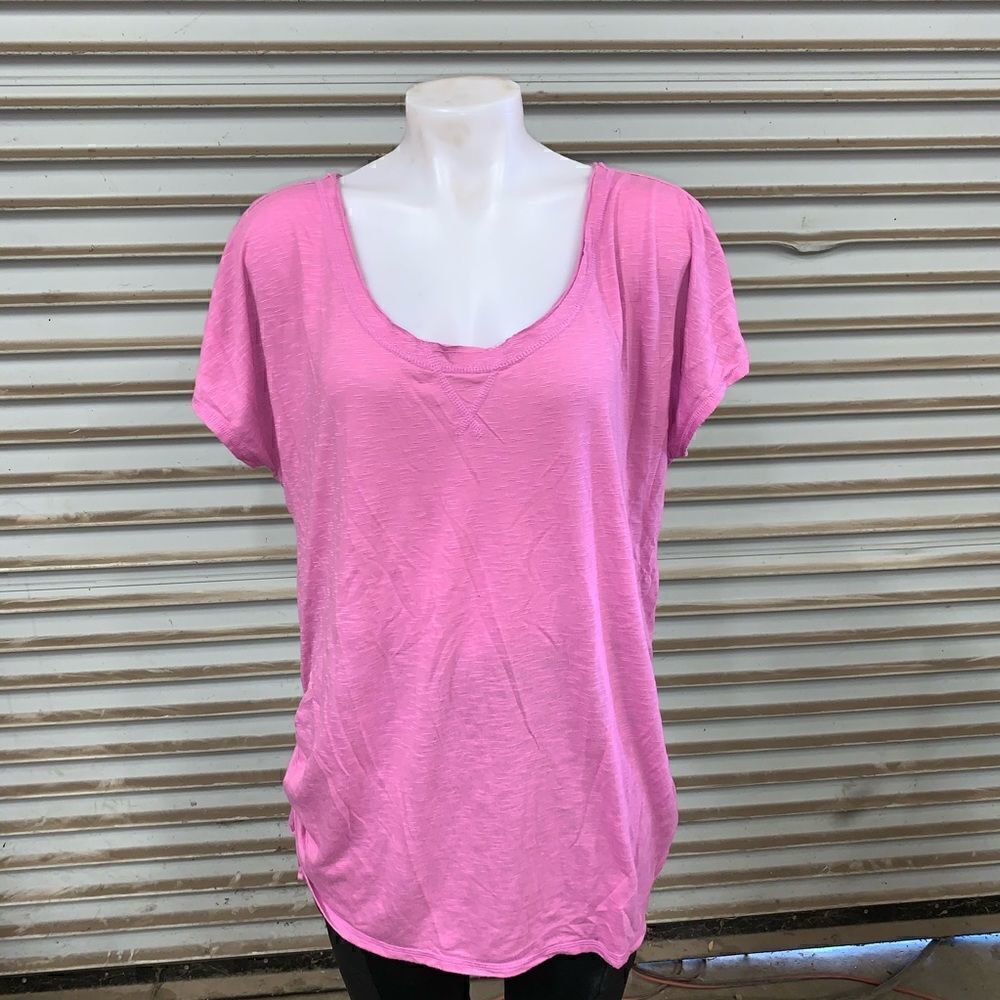 Lane Bryant pink scope neck ties on side top